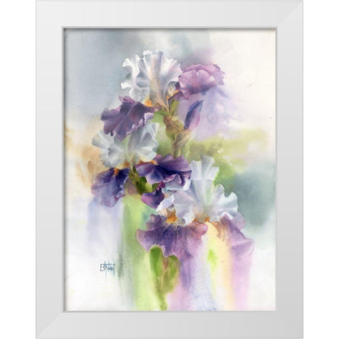 Big Iris White Modern Wood Framed Art Print by Besedina, Anastasiia