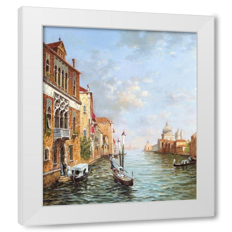 Venice V White Modern Wood Framed Art Print by Alighieri, Giovanni