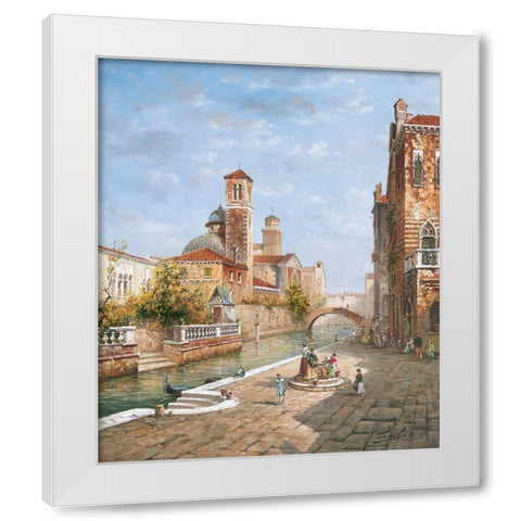 Venice VII White Modern Wood Framed Art Print by Alighieri, Giovanni