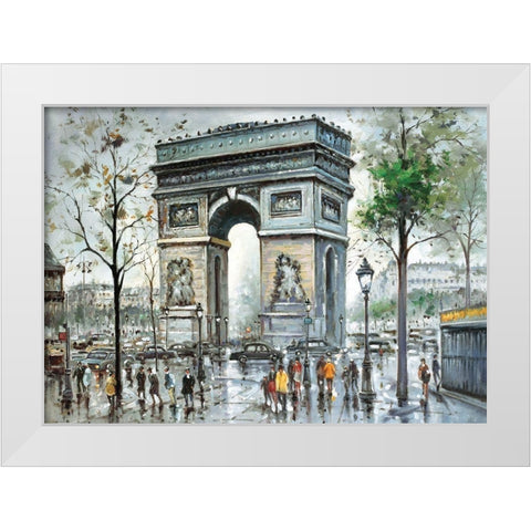 Paris View II White Modern Wood Framed Art Print by Bertrand, Yves