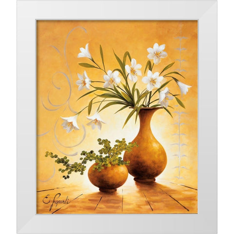 Italian Flowers III White Modern Wood Framed Art Print by Lopardi, E.