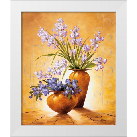 Italian Flowers IV White Modern Wood Framed Art Print by Lopardi, E.