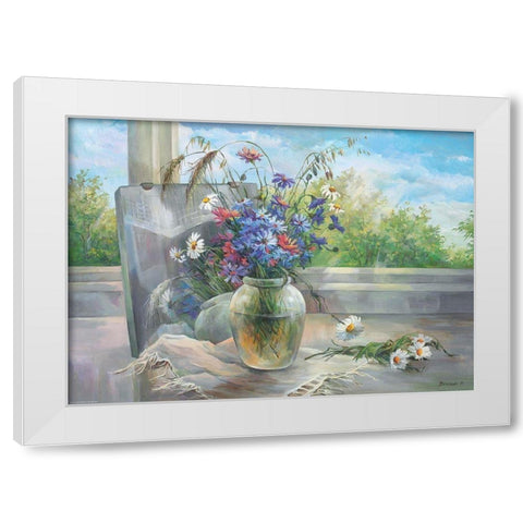 Vase by Window I White Modern Wood Framed Art Print by Belousova, Irina