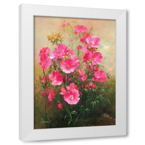 Red Flowers White Modern Wood Framed Art Print by Fasani