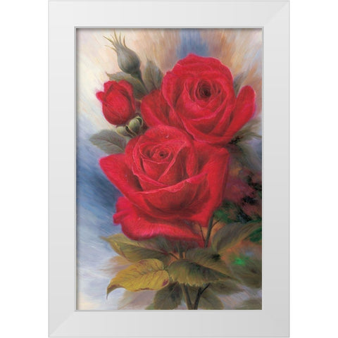 Roses I White Modern Wood Framed Art Print by Piliszek, Beata