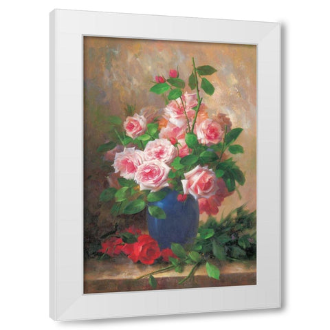 Roses II White Modern Wood Framed Art Print by Piliszek, Beata