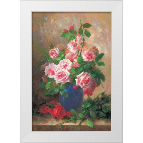 Roses II White Modern Wood Framed Art Print by Piliszek, Beata