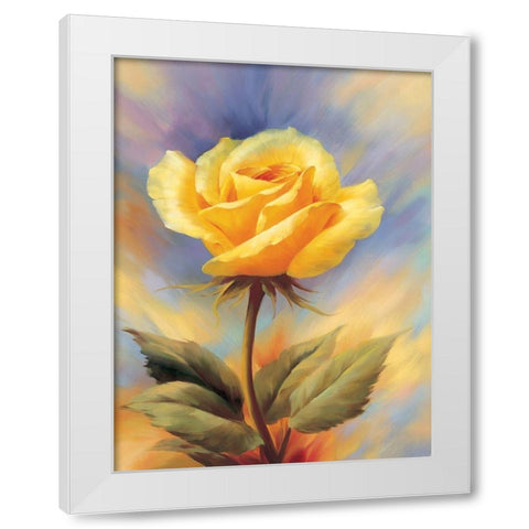 Small Roses I White Modern Wood Framed Art Print by Skorupska, Patrycja