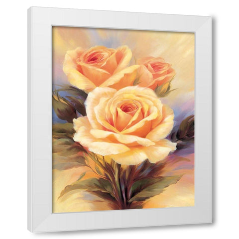 Small Roses IV White Modern Wood Framed Art Print by Skorupska, Patrycja