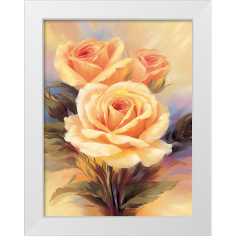 Small Roses IV White Modern Wood Framed Art Print by Skorupska, Patrycja