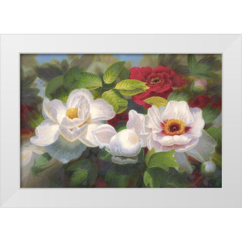 American Flowers I White Modern Wood Framed Art Print by Murphy, John
