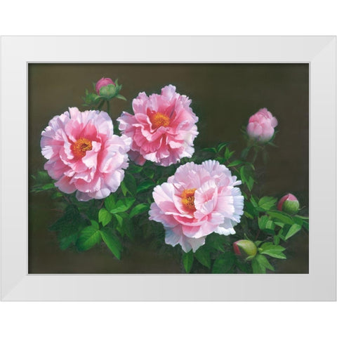 American Flowers I White Modern Wood Framed Art Print by Murphy, John