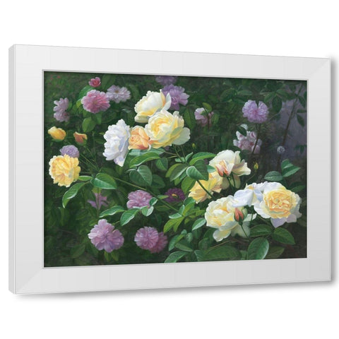 American Flowers I White Modern Wood Framed Art Print by Murphy, John