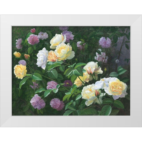 American Flowers I White Modern Wood Framed Art Print by Murphy, John