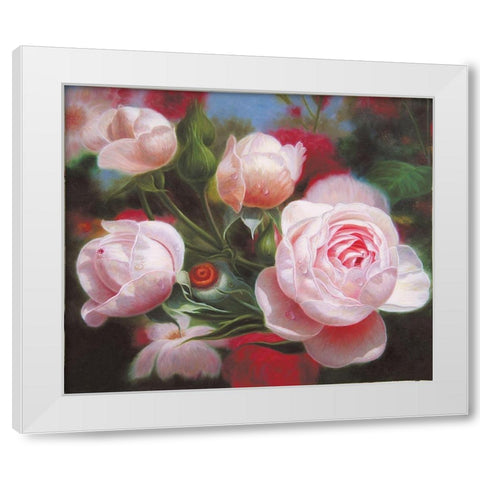 American Flowers VIII White Modern Wood Framed Art Print by Murphy, John