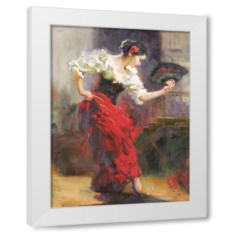 Flamenco White Modern Wood Framed Art Print by Noches, Fernando