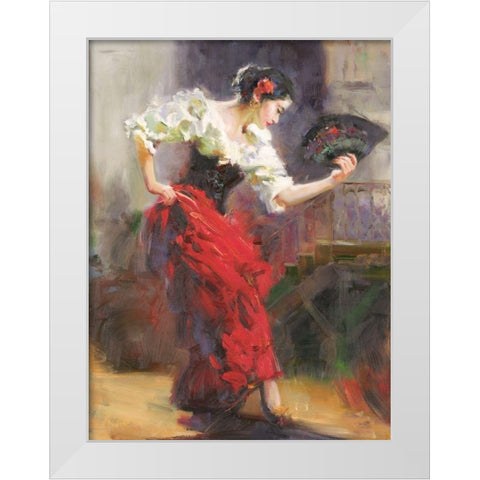 Flamenco White Modern Wood Framed Art Print by Noches, Fernando