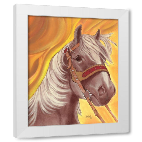 Horse White Modern Wood Framed Art Print by Divisova, Jaroslava