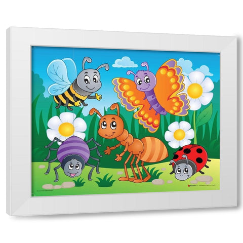 Beatles White Modern Wood Framed Art Print by Viskova, Klara