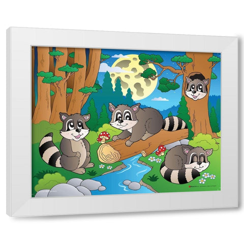 Wood Animals II White Modern Wood Framed Art Print by Viskova, Klara