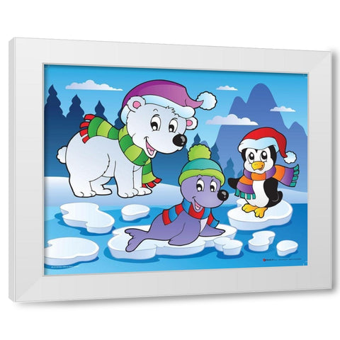 Winter Animals I White Modern Wood Framed Art Print by Viskova, Klara