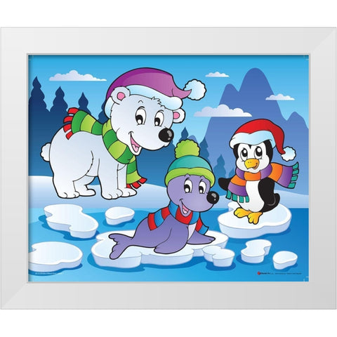 Winter Animals I White Modern Wood Framed Art Print by Viskova, Klara