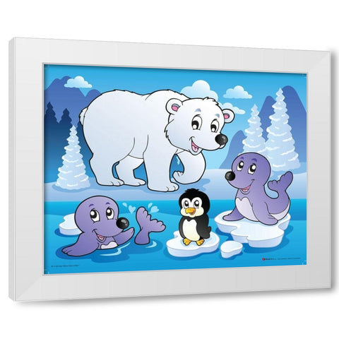 Winter Animals II White Modern Wood Framed Art Print by Viskova, Klara