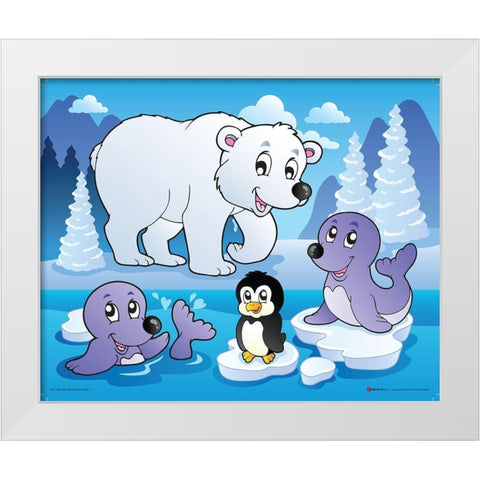Winter Animals II White Modern Wood Framed Art Print by Viskova, Klara