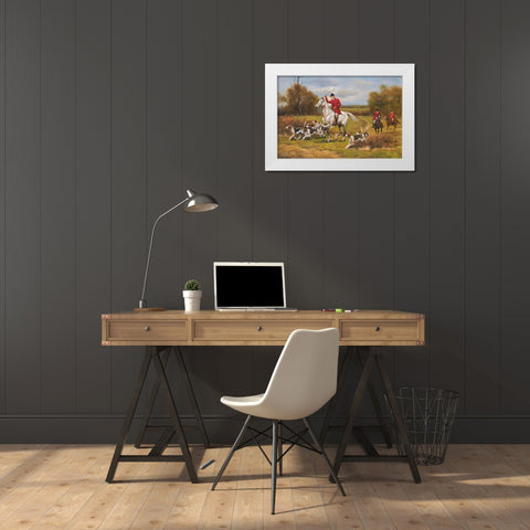 Hunting near Bristol III White Modern Wood Framed Art Print by Schwarz, Johann
