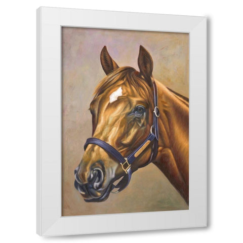 The Horse Dallas White Modern Wood Framed Art Print by Bizon, Vladimir