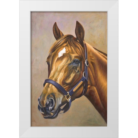 The Horse Dallas White Modern Wood Framed Art Print by Bizon, Vladimir