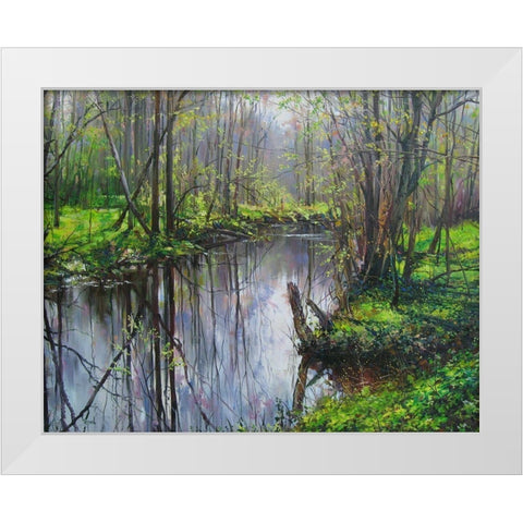 Smile of Spring White Modern Wood Framed Art Print by Cernov, Ivan