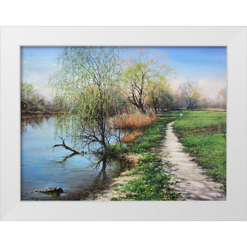 The Way-where is walking Spring White Modern Wood Framed Art Print by Cernov, Ivan
