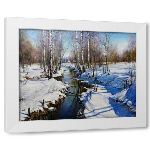 First warm days White Modern Wood Framed Art Print by Cernov, Ivan