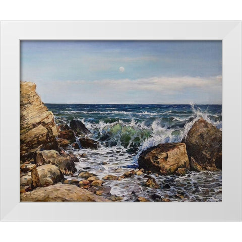 Spring by the Sea White Modern Wood Framed Art Print by Cernov, Ivan