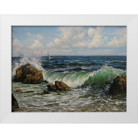 Spring by the Sea II White Modern Wood Framed Art Print by Cernov, Ivan
