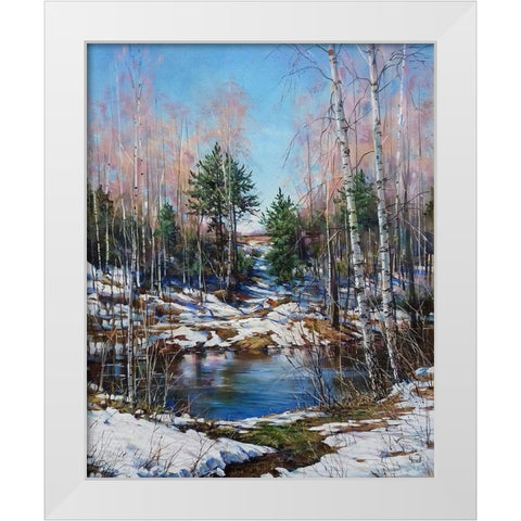 Breath of March White Modern Wood Framed Art Print by Cernov, Ivan