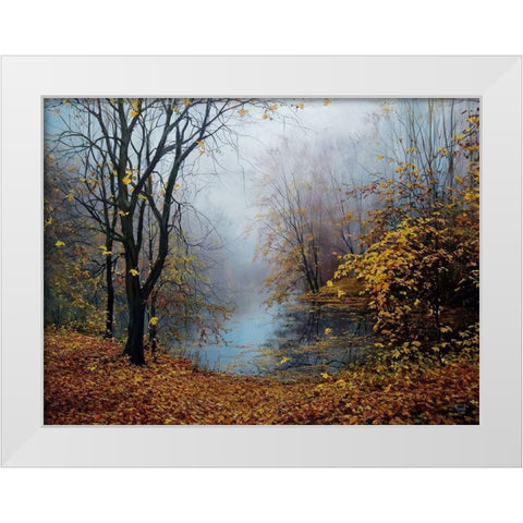 Autumn Dancing in the Fog White Modern Wood Framed Art Print by Cernov, Ivan