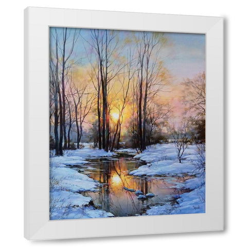 Tomorrow will smile Spring to you White Modern Wood Framed Art Print by Cernov, Ivan