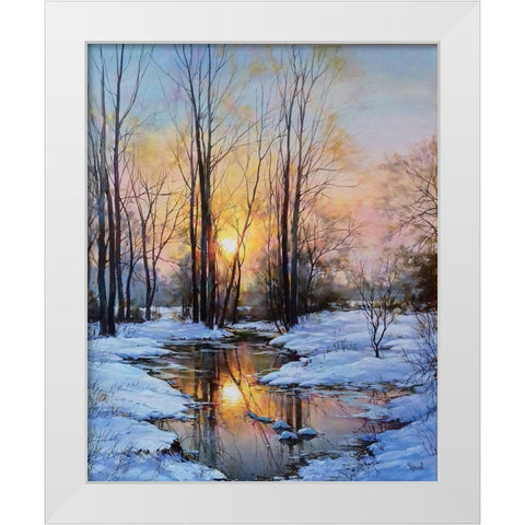 Tomorrow will smile Spring to you White Modern Wood Framed Art Print by Cernov, Ivan