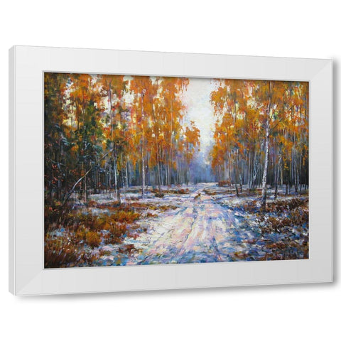 Warm Autumn White Modern Wood Framed Art Print by Cernov, Ivan