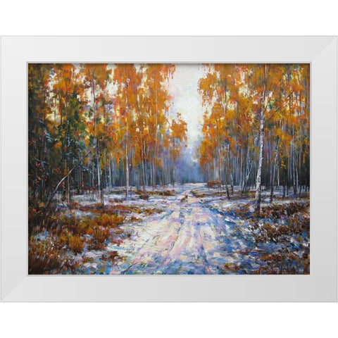 Warm Autumn White Modern Wood Framed Art Print by Cernov, Ivan