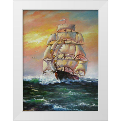 Meeting with Dreams White Modern Wood Framed Art Print by Cernov, Ivan