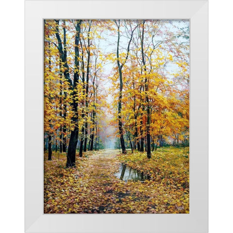 When Autumn plays with you White Modern Wood Framed Art Print by Cernov, Ivan