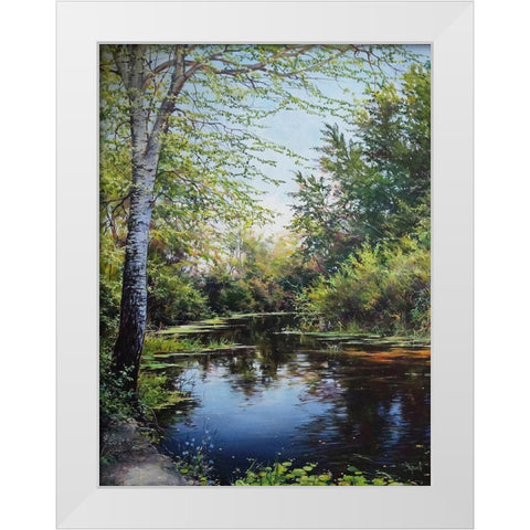 Dark River White Modern Wood Framed Art Print by Cernov, Ivan