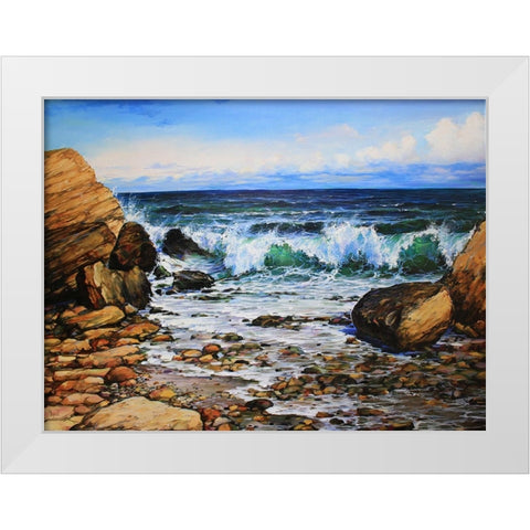 When the Sea Calls I White Modern Wood Framed Art Print by Cernov, Ivan
