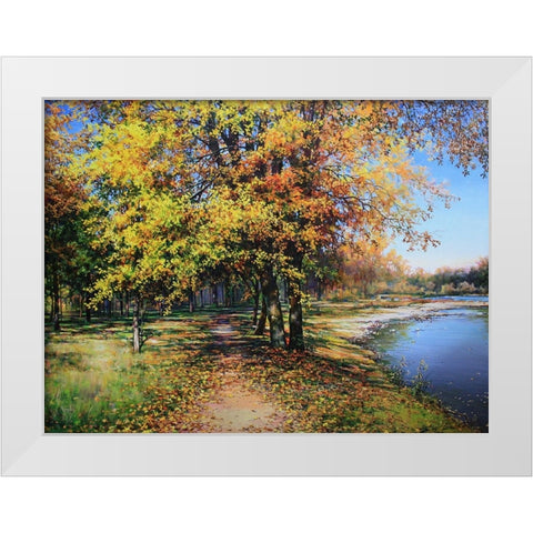 Fall in Love with Autumn White Modern Wood Framed Art Print by Cernov, Ivan