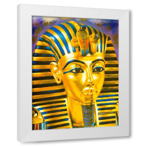 Tutanchamon Mask White Modern Wood Framed Art Print by Medeiros, Celito
