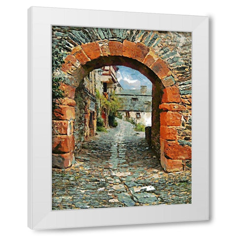 Stone Gate White Modern Wood Framed Art Print by Medeiros, Celito
