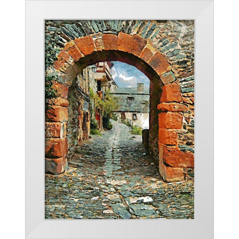 Stone Gate White Modern Wood Framed Art Print by Medeiros, Celito